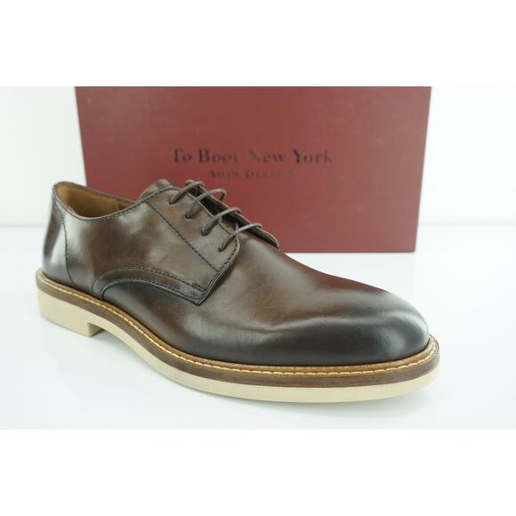 To Boot New York Marseille Plain Toe Derby Oxford Shoe Sz 8.5 Lace Up $375 Brown main image 4